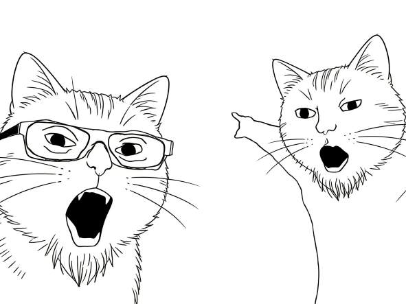 Two Soyjaks pointing